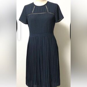 Banana Republic Navy Polka Dot Midi Dress